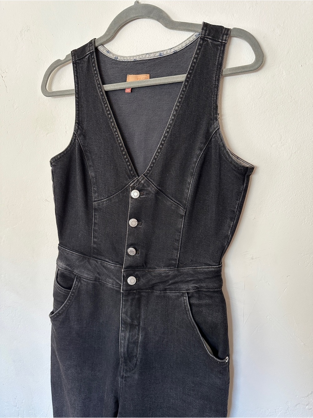 Pilcro Black Button-down Flare Jumpsuit from Anthropologie - Picture 10 of 16